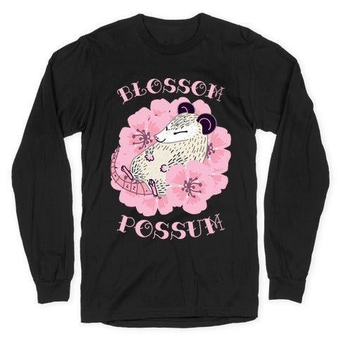 Blossom Possum Longsleeve Tee Hoodie, Sweatshirt | PureTeeCo.com (Image 1)