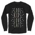 Cool Kids Love Cats Longsleeve Tee Hoodie, Sweatshirt | PureTeeCo.com (Image 1)