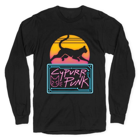 Cypurr Punk Longsleeve Tee Hoodie, Sweatshirt | PureTeeCo.com (Image 1)