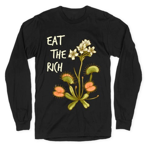 Eat The Rich Venus Fly Trap Longsleeve Tee Hoodie, Sweatshirt | PureTeeCo.com (Image 1)