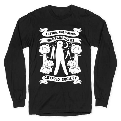 Fresno Nightcrawlers Cryptid Society White Print Longsleeve Tee Hoodie, Sweatshirt | PureTeeCo.com (Image 1)