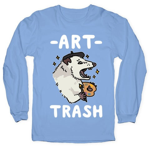 Art Trash Possum Longsleeve Tee Hoodie, Sweatshirt | PureTeeCo.com (Image 2)
