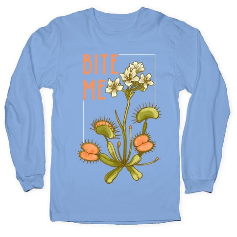 Bite Me Venus Flytrap Longsleeve Tee Hoodie, Sweatshirt | PureTeeCo.com (Image 2)