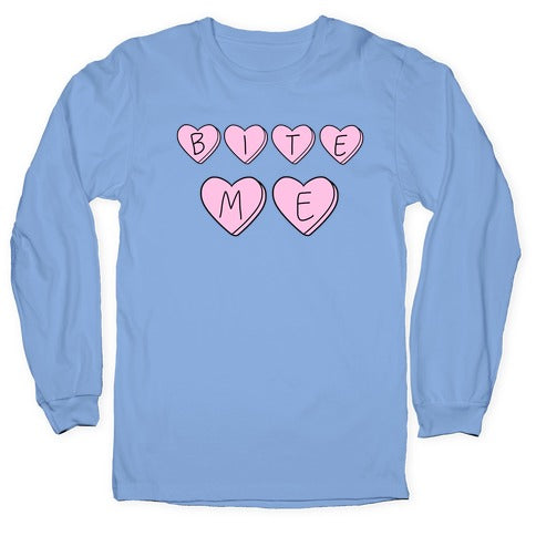 Bite Me Longsleeve Tee Hoodie, Sweatshirt | PureTeeCo.com (Image 2)