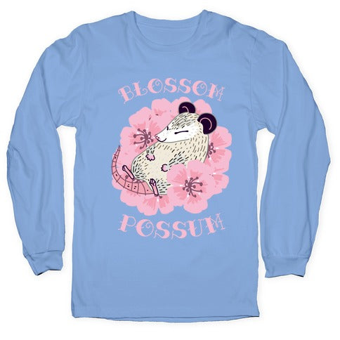 Blossom Possum Longsleeve Tee Hoodie, Sweatshirt | PureTeeCo.com (Image 2)