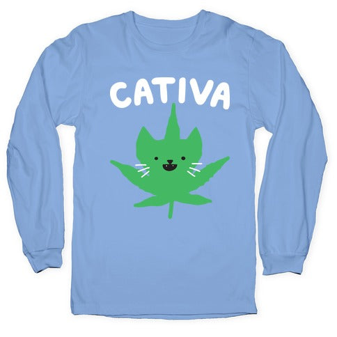 Cativa (Sativa Cat) Longsleeve Tee Hoodie, Sweatshirt | PureTeeCo.com (Image 2)