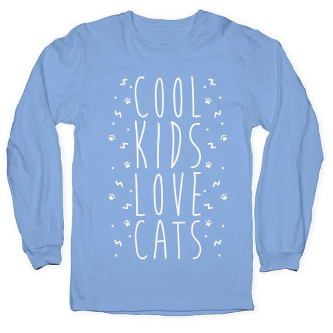 Cool Kids Love Cats Longsleeve Tee Hoodie, Sweatshirt | PureTeeCo.com (Image 2)