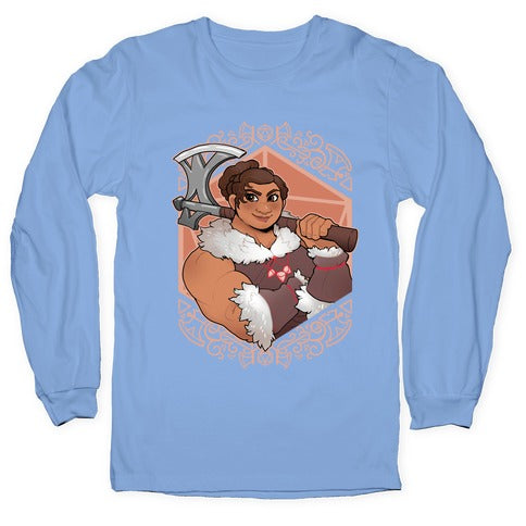DnD Princesses: Luisa Barbarian Longsleeve Tee Hoodie, Sweatshirt | PureTeeCo.com (Image 2)