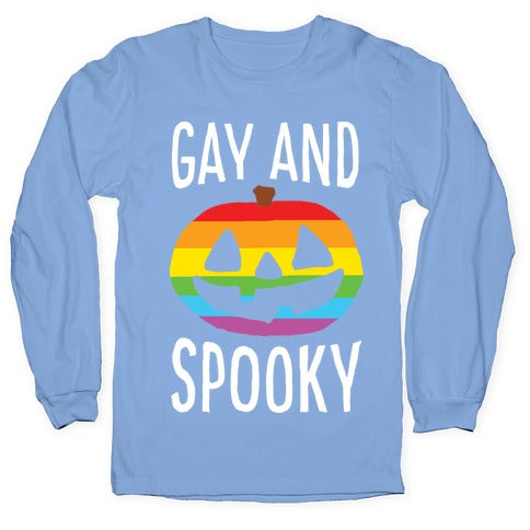 Gay And Spooky Longsleeve Tee Hoodie, Sweatshirt | PureTeeCo.com (Image 2)
