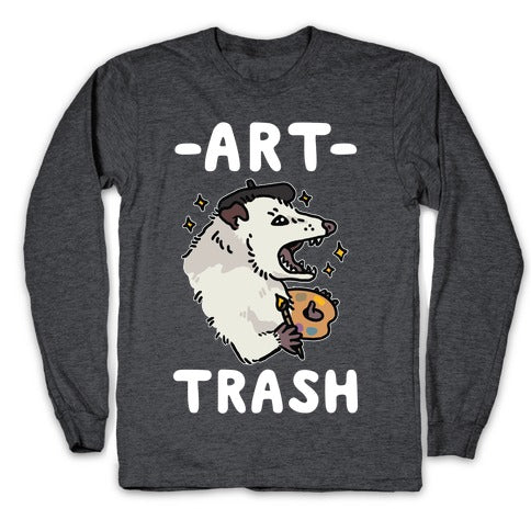 Art Trash Possum Longsleeve Tee Hoodie, Sweatshirt | PureTeeCo.com (Image 3)