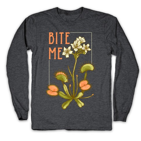 Bite Me Venus Flytrap Longsleeve Tee Hoodie, Sweatshirt | PureTeeCo.com (Image 3)