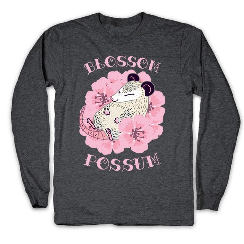 Blossom Possum Longsleeve Tee Hoodie, Sweatshirt | PureTeeCo.com (Image 3)