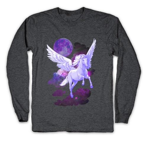 Cosmic Pegasus Longsleeve Tee Hoodie, Sweatshirt | PureTeeCo.com (Image 3)