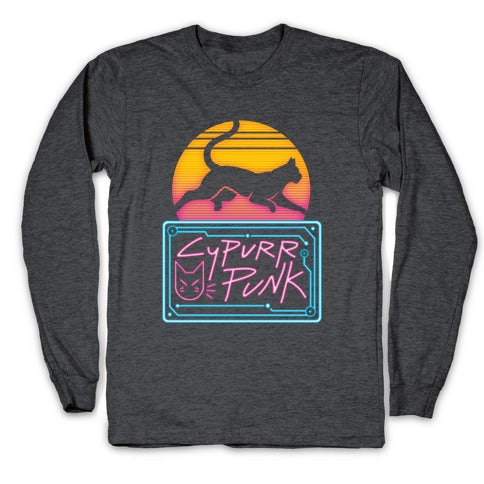 Cypurr Punk Longsleeve Tee Hoodie, Sweatshirt | PureTeeCo.com (Image 3)