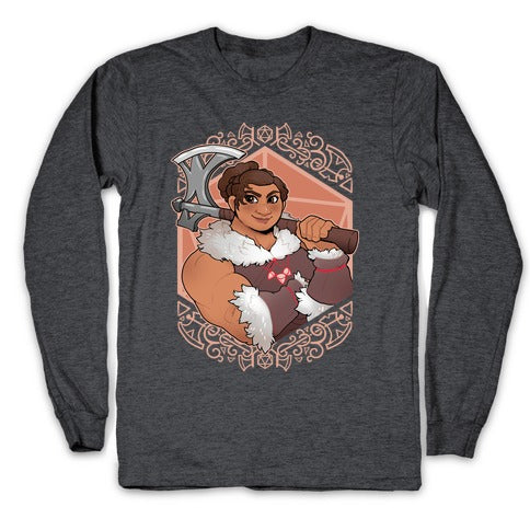 DnD Princesses: Luisa Barbarian Longsleeve Tee Hoodie, Sweatshirt | PureTeeCo.com (Image 3)