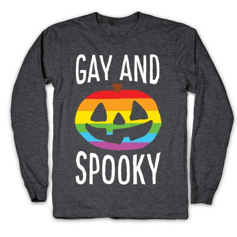 Gay And Spooky Longsleeve Tee Hoodie, Sweatshirt | PureTeeCo.com (Image 3)
