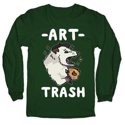 Art Trash Possum Longsleeve Tee Hoodie, Sweatshirt | PureTeeCo.com (Image 4)