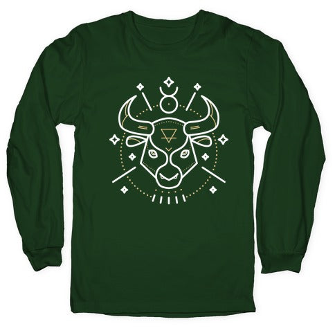 Astrology Taurus Bull Longsleeve Tee Hoodie, Sweatshirt | PureTeeCo.com (Image 4)