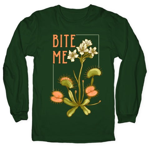 Bite Me Venus Flytrap Longsleeve Tee Hoodie, Sweatshirt | PureTeeCo.com (Image 4)
