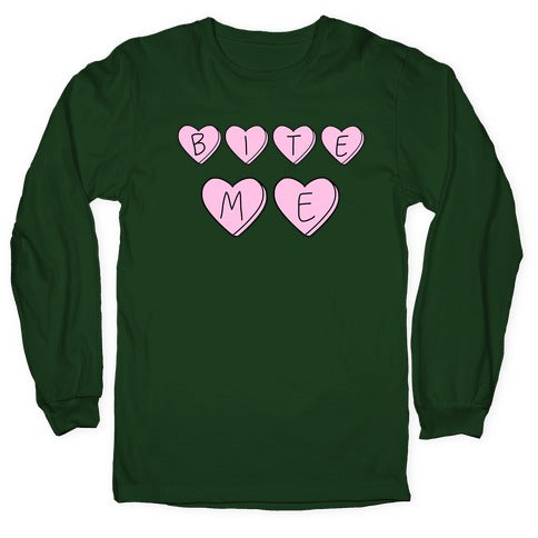 Bite Me Longsleeve Tee Hoodie, Sweatshirt | PureTeeCo.com (Image 4)