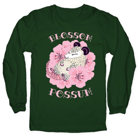 Blossom Possum Longsleeve Tee Hoodie, Sweatshirt | PureTeeCo.com (Image 4)