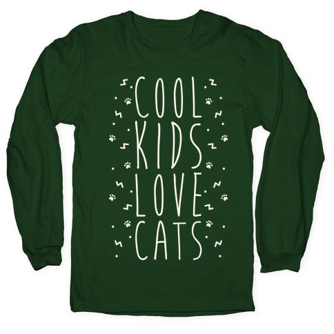 Cool Kids Love Cats Longsleeve Tee Hoodie, Sweatshirt | PureTeeCo.com (Image 4)