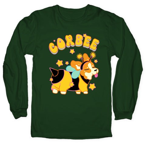 Corbee Corgi in a Bee Costume Longsleeve Tee Hoodie, Sweatshirt | PureTeeCo.com (Image 4)