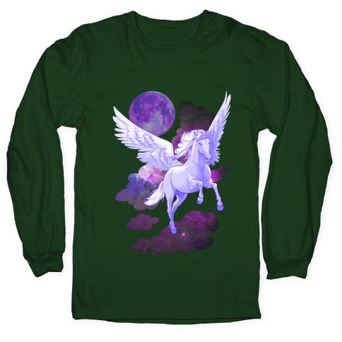 Cosmic Pegasus Longsleeve Tee Hoodie, Sweatshirt | PureTeeCo.com (Image 4)