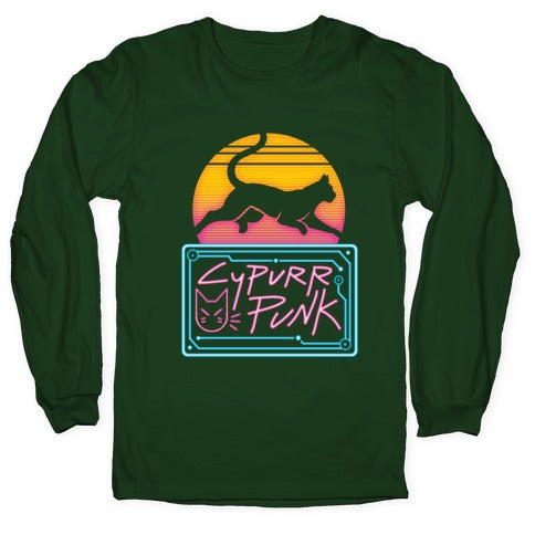 Cypurr Punk Longsleeve Tee Hoodie, Sweatshirt | PureTeeCo.com (Image 4)