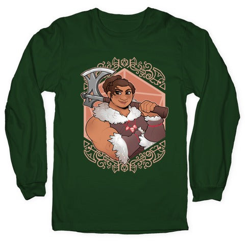 DnD Princesses: Luisa Barbarian Longsleeve Tee Hoodie, Sweatshirt | PureTeeCo.com (Image 4)