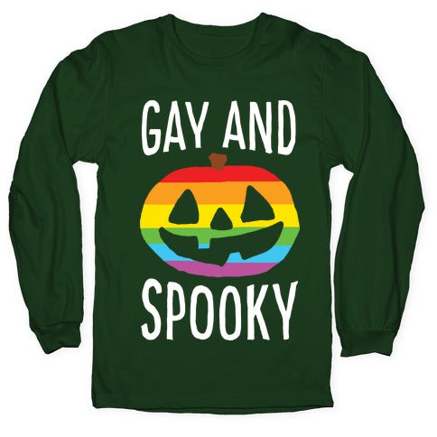 Gay And Spooky Longsleeve Tee Hoodie, Sweatshirt | PureTeeCo.com (Image 4)