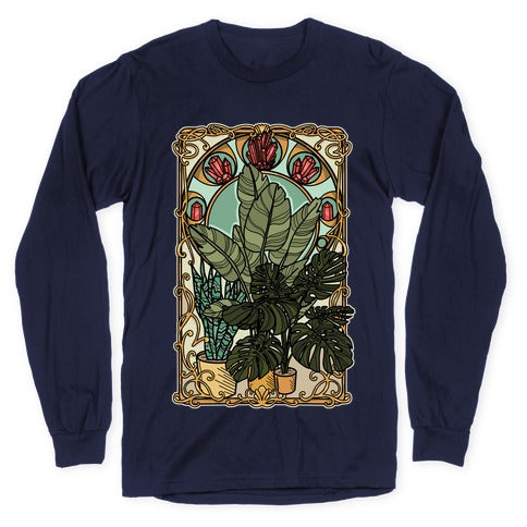 Art Nouveau House Plants Longsleeve Tee Hoodie, Sweatshirt | PureTeeCo.com (Image 5)