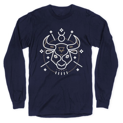 Astrology Taurus Bull Longsleeve Tee Hoodie, Sweatshirt | PureTeeCo.com (Image 5)