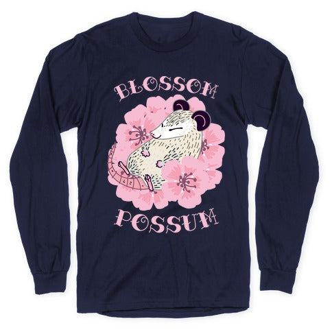 Blossom Possum Longsleeve Tee Hoodie, Sweatshirt | PureTeeCo.com (Image 5)