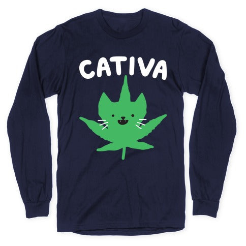 Cativa (Sativa Cat) Longsleeve Tee Hoodie, Sweatshirt | PureTeeCo.com (Image 5)