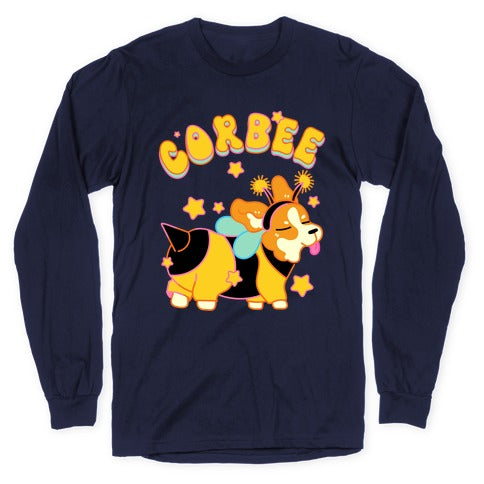 Corbee Corgi in a Bee Costume Longsleeve Tee Hoodie, Sweatshirt | PureTeeCo.com (Image 5)