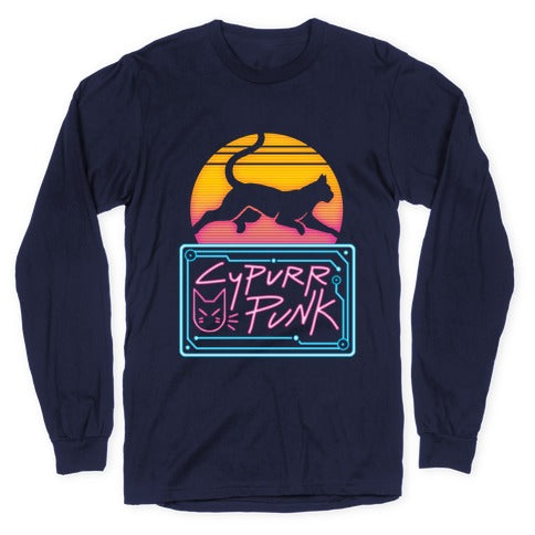 Cypurr Punk Longsleeve Tee Hoodie, Sweatshirt | PureTeeCo.com (Image 5)