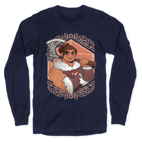 DnD Princesses: Luisa Barbarian Longsleeve Tee Hoodie, Sweatshirt | PureTeeCo.com (Image 5)