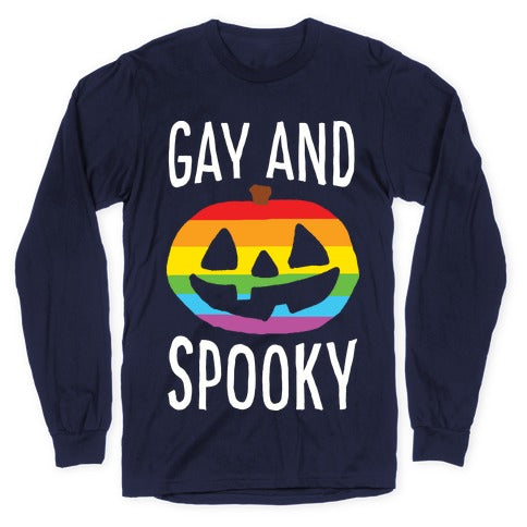 Gay And Spooky Longsleeve Tee Hoodie, Sweatshirt | PureTeeCo.com (Image 5)