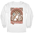 Art Nouveau Kitsune Longsleeve Tee Hoodie, Sweatshirt | PureTeeCo.com