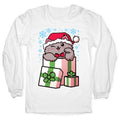 Cute Christmas Cat Longsleeve Tee Hoodie, Sweatshirt | PureTeeCo.com