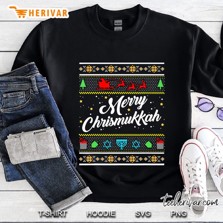 Merry Chrismukkah Ugly Christmas Sweater Funny Hanukkah