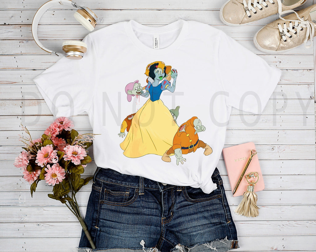 OUTFIT RUN 4- ZOMBIE PRINCESS SNOW WHT TEE Hoodie, Sweatshirt | PureTeeCo.com (Image 1)