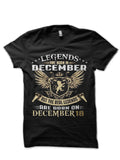 Legends Are Born On December 18 Black T-Shirt Hoodie, Sweatshirt | PureTeeCo.com
