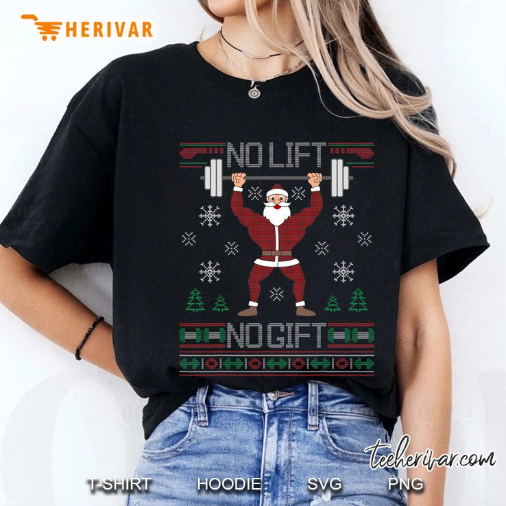 No Lift No Gift Ugly Christmas Sweater Gym Santa