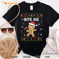 Cute Bite Me Gingerbread Ugly Sweater Christmas