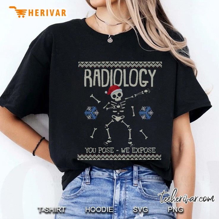 Ugly Christmas Sweater Funny Radiology Pose Expose Skeleton