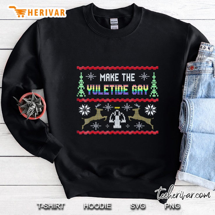 Gay Christmas Shirt Yuletide Ugly Sweater Party