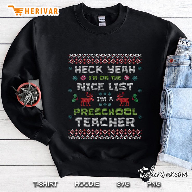 Preschool Pre-K Teacher Ugly Christmas Sweater Xmas