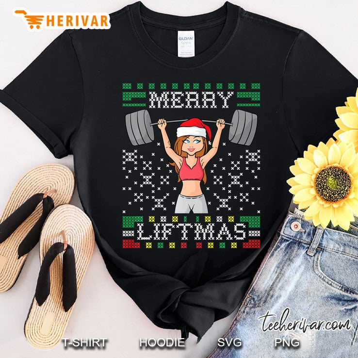 Merry Liftmas Ugly Christmas Sweater Miss Santa Gym Workout
